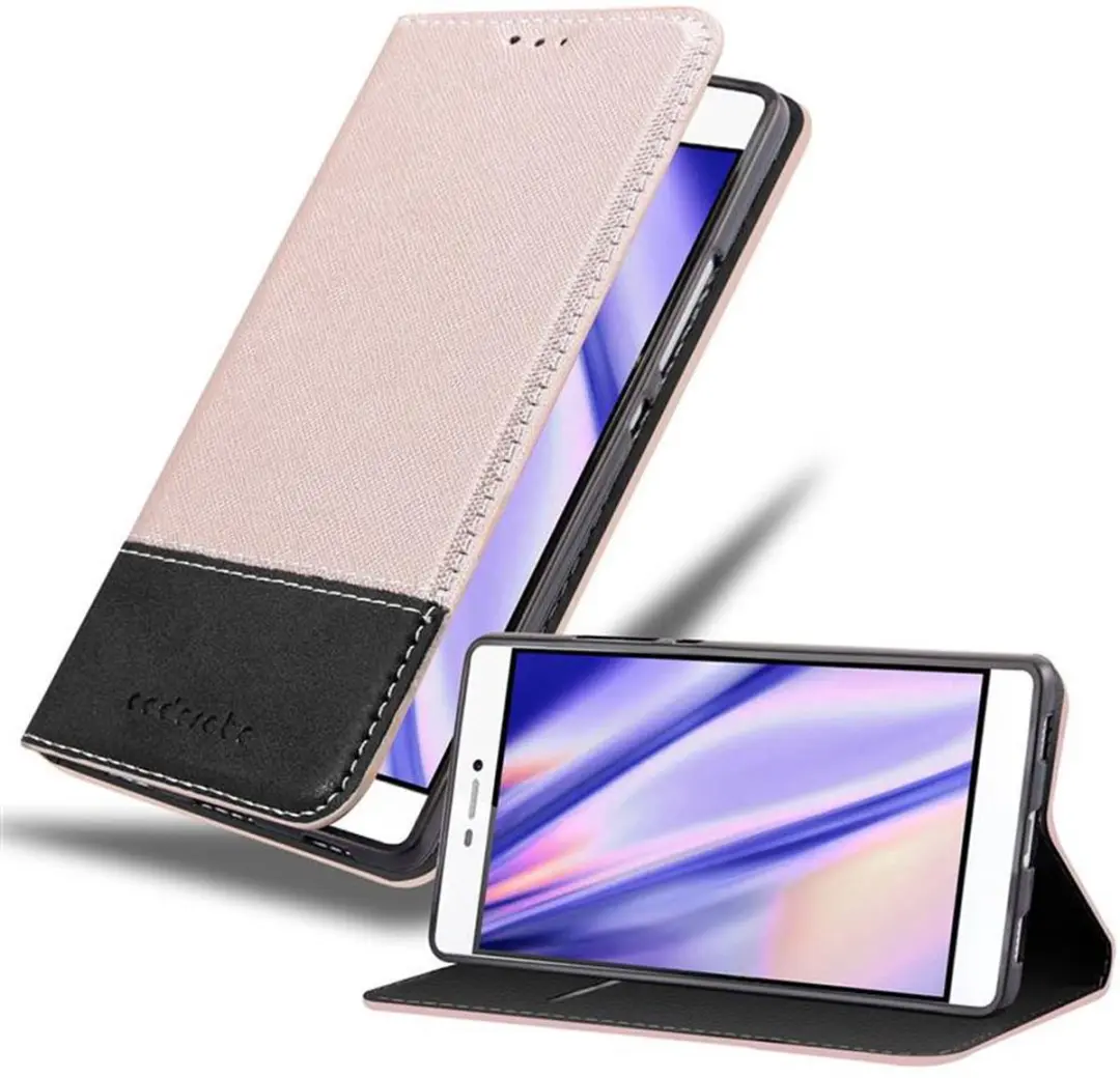 Cadorabo Hoesje geschikt voor Huawei P8 in ROSE GOUD ZWART