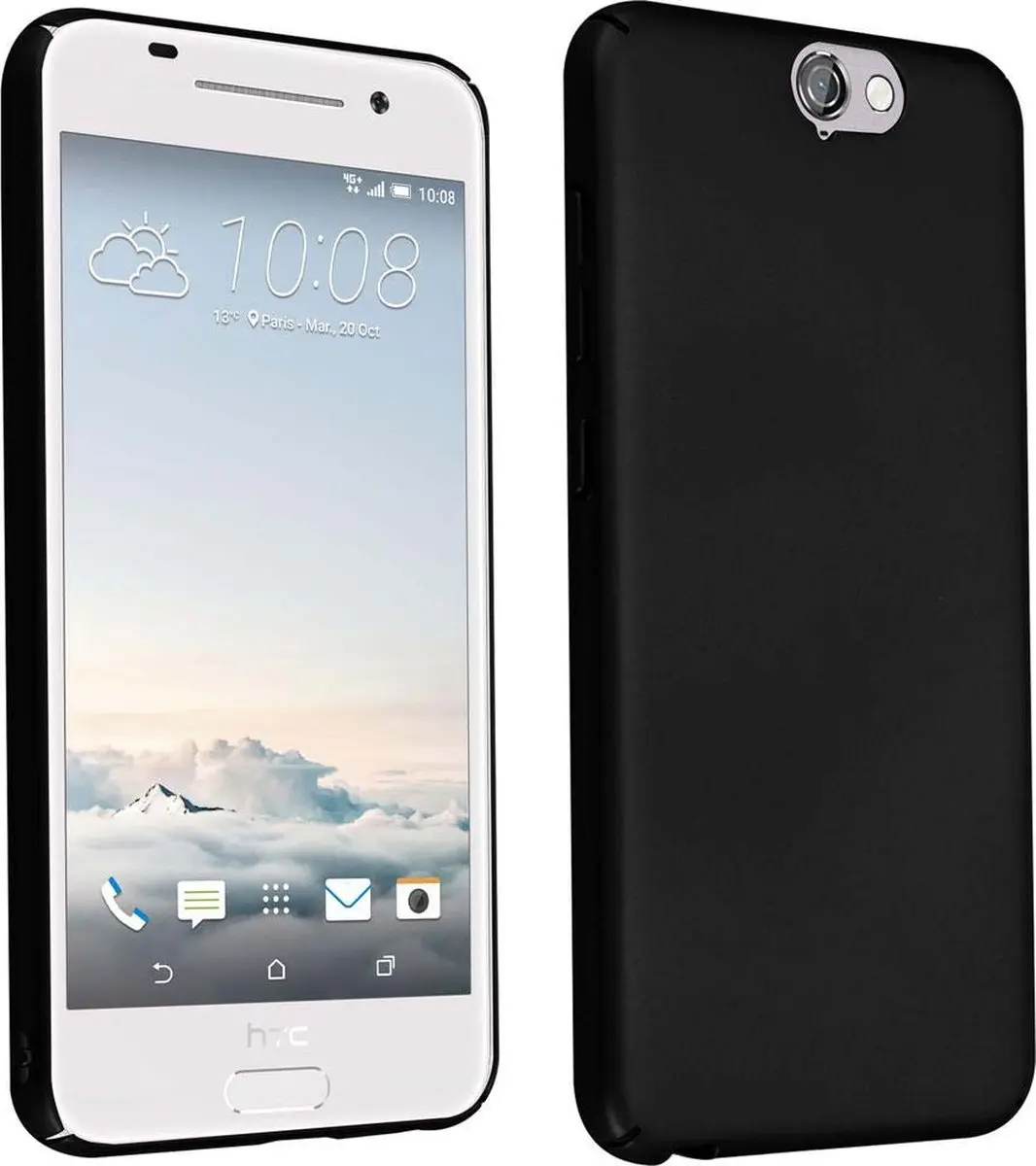 Cadorabo Hoesje geschikt voor HTC ONE A9 in METAAL ZWART