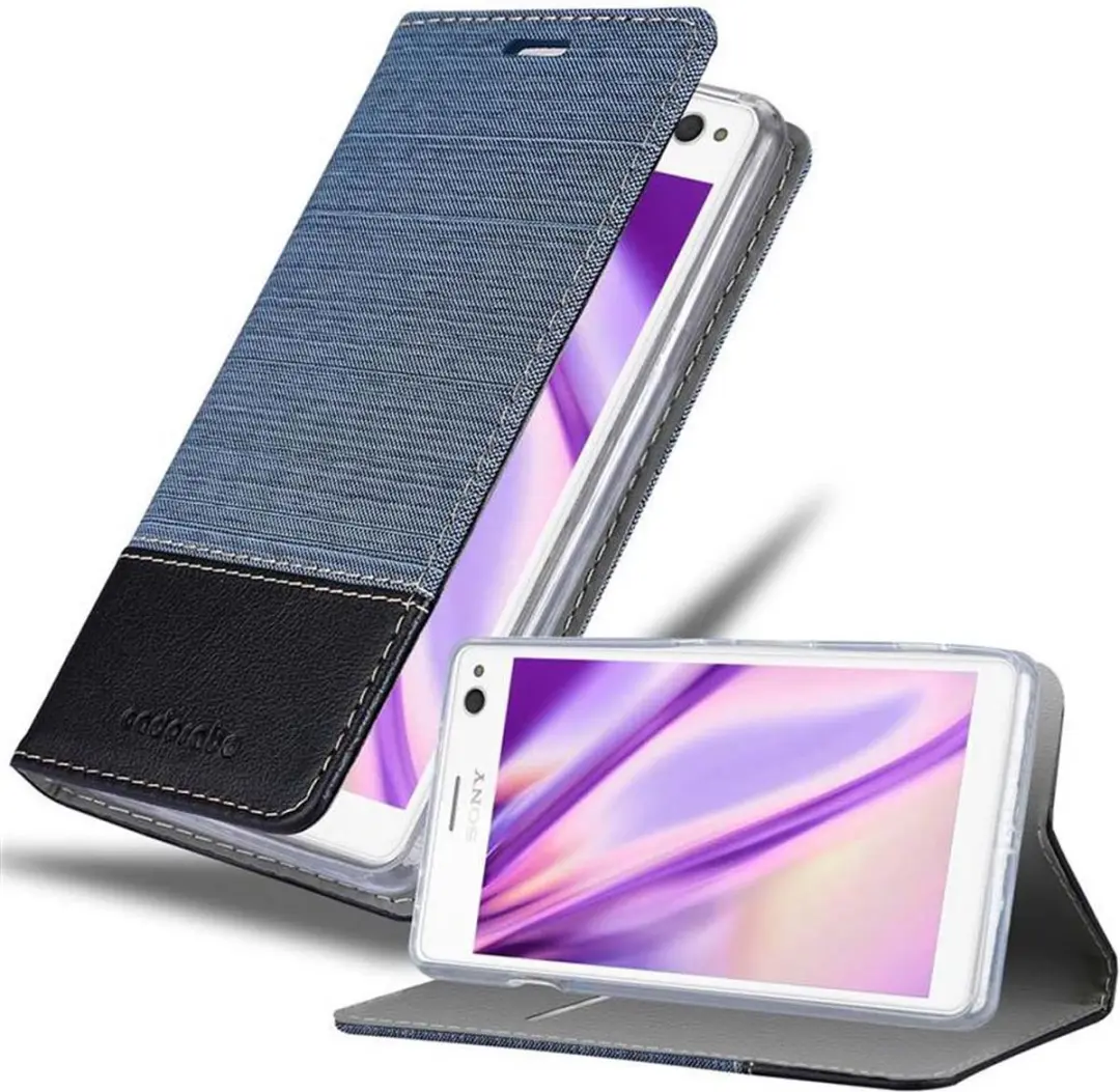 Cadorabo Hoesje geschikt voor Sony Xperia C4 in DONKERBLAUW ZWART