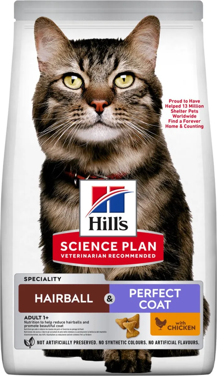 Hill's Science Plan Kattenvoer Adult Hairball & Perfect Coat 1,5kg