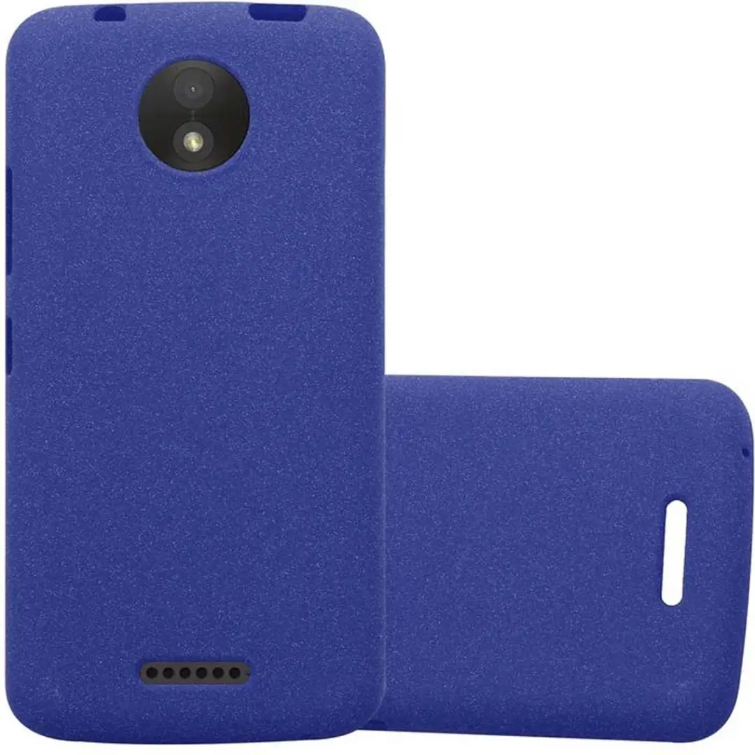 Cadorabo Hoesje geschikt voor Motorola MOTO C in FROST DONKER BLAUW