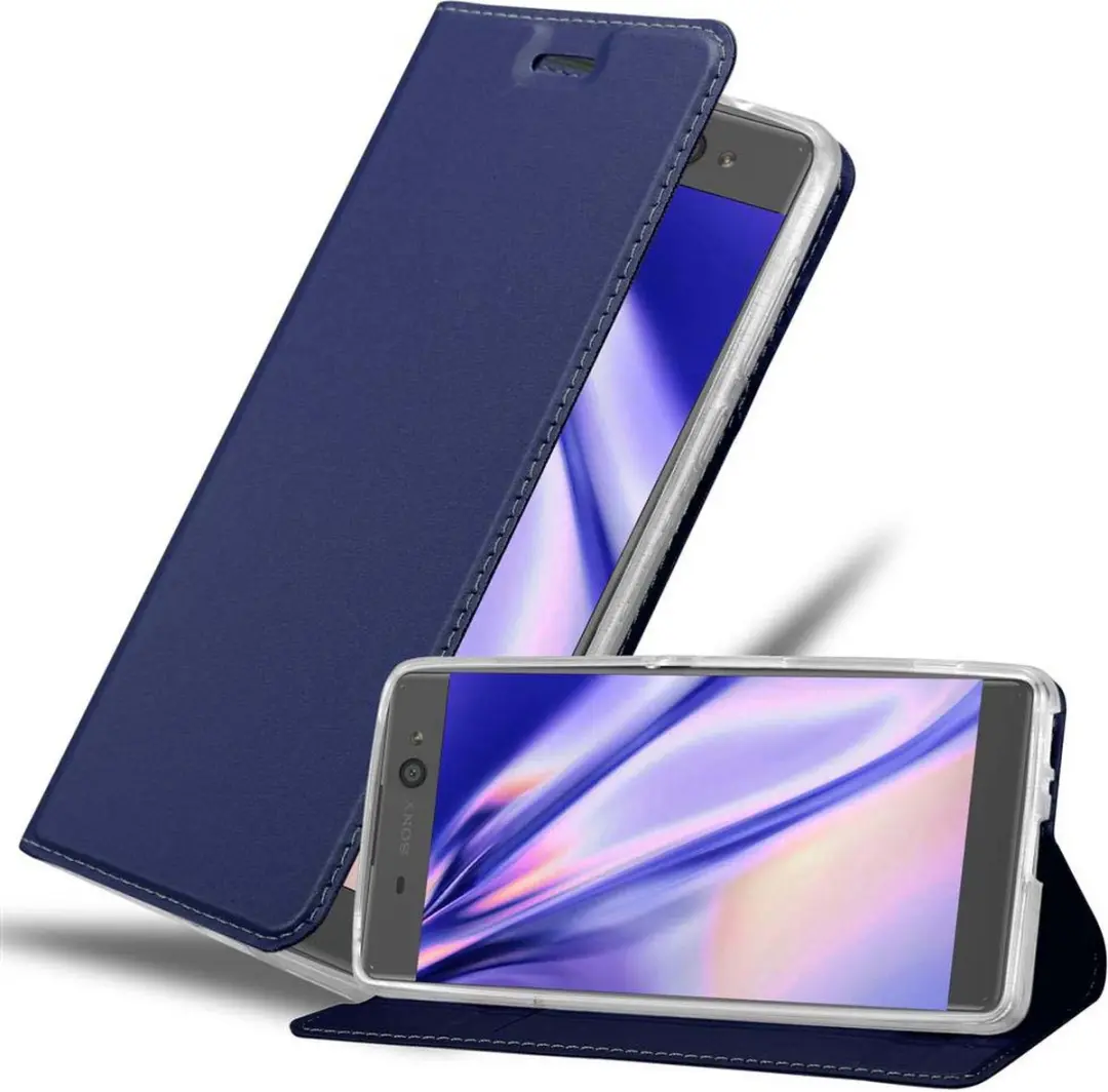 Cadorabo Hoesje geschikt voor Sony Xperia XA in CLASSY DONKER BLAUW