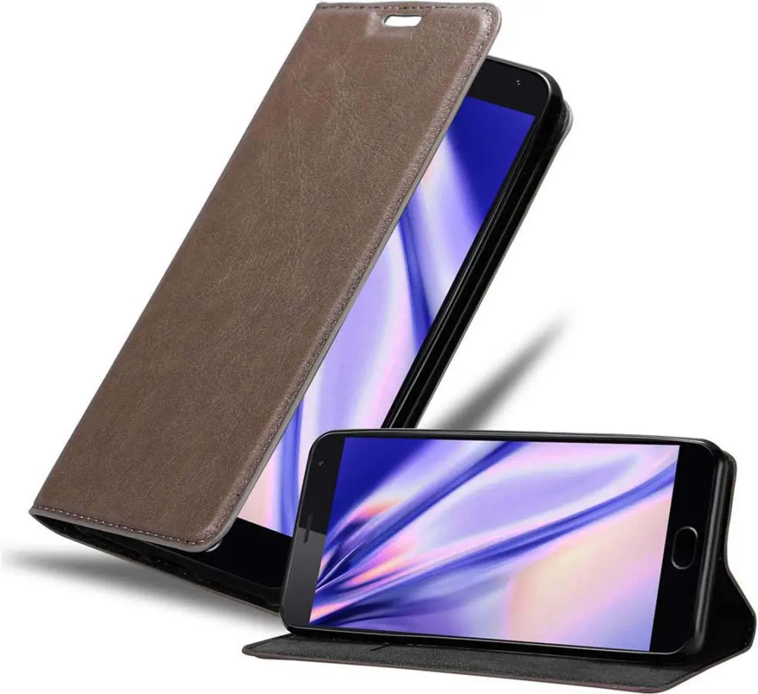 Cadorabo Hoesje geschikt voor MEIZU MX5 in KOFFIE BRUIN - Beschermhoes met magnetische sluiting, standfunctie en kaartvakje Book Case Cover Etui