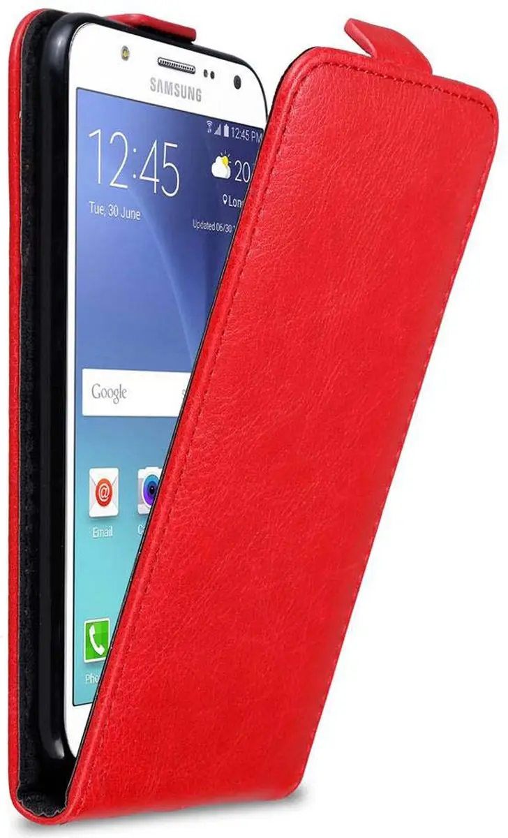 Cadorabo Hoesje geschikt voor Samsung Galaxy J7 2015 in APPEL ROOD
