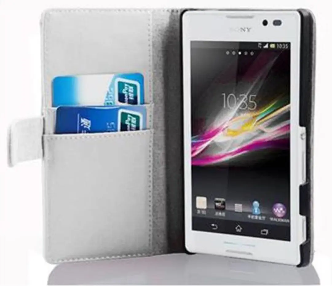 Cadorabo Hoesje geschikt voor Sony Xperia C in POLAR WIT