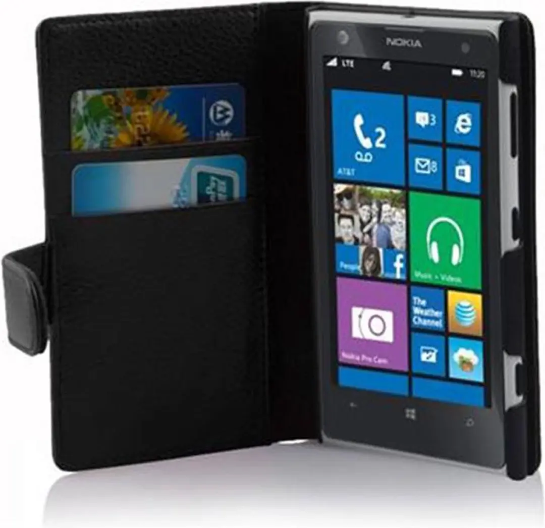 Cadorabo Hoesje geschikt voor Nokia Lumia 1020 in ZWARTE OXIDE