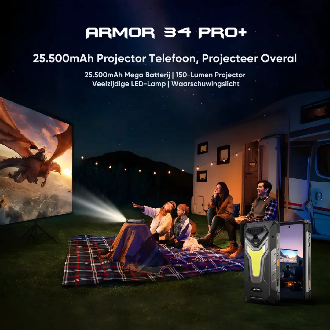 Ulefone Armor 34 Pro Plus 5G Smartphone - 512GB - Zwart - afbeelding 6 van 6