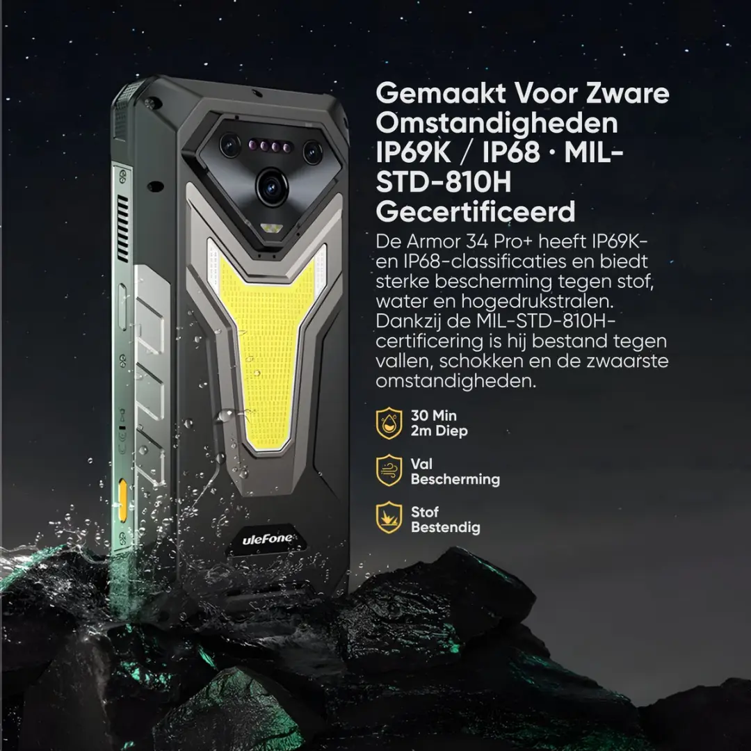 Ulefone Armor 34 Pro Plus 5G Smartphone - 512GB - Zwart - afbeelding 2 van 6