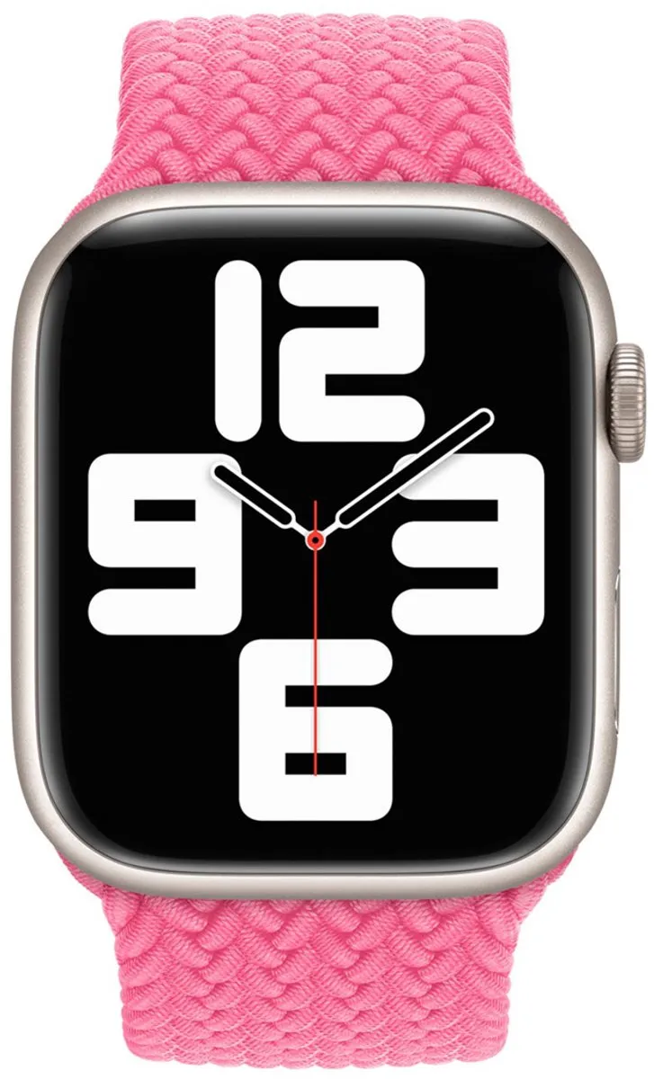 Apple Gevlochten Solobandje Apple Watch - Maat 9 - Flamingo