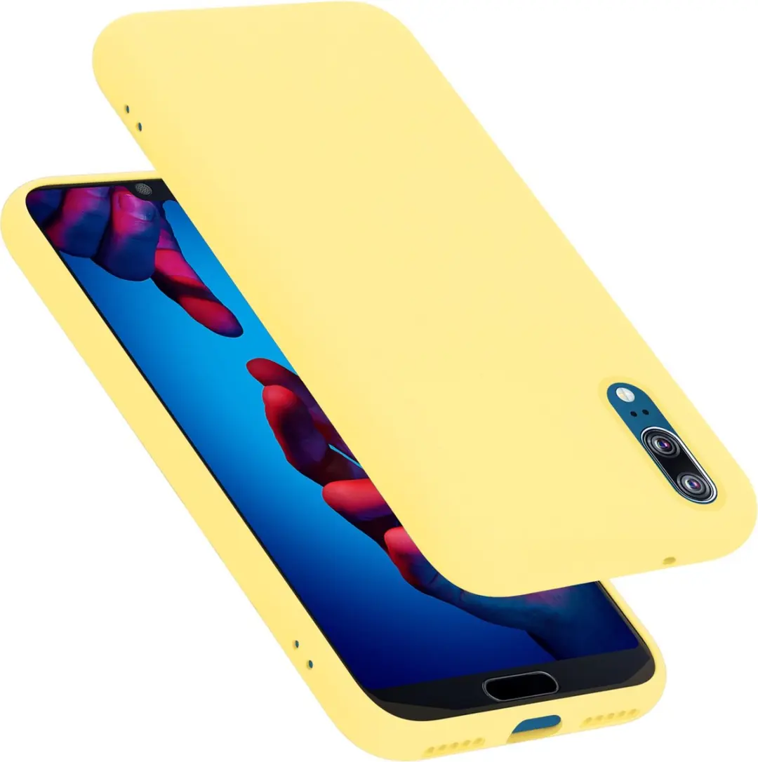 Cadorabo Hoesje geschikt voor Huawei P20 in LIQUID GEEL