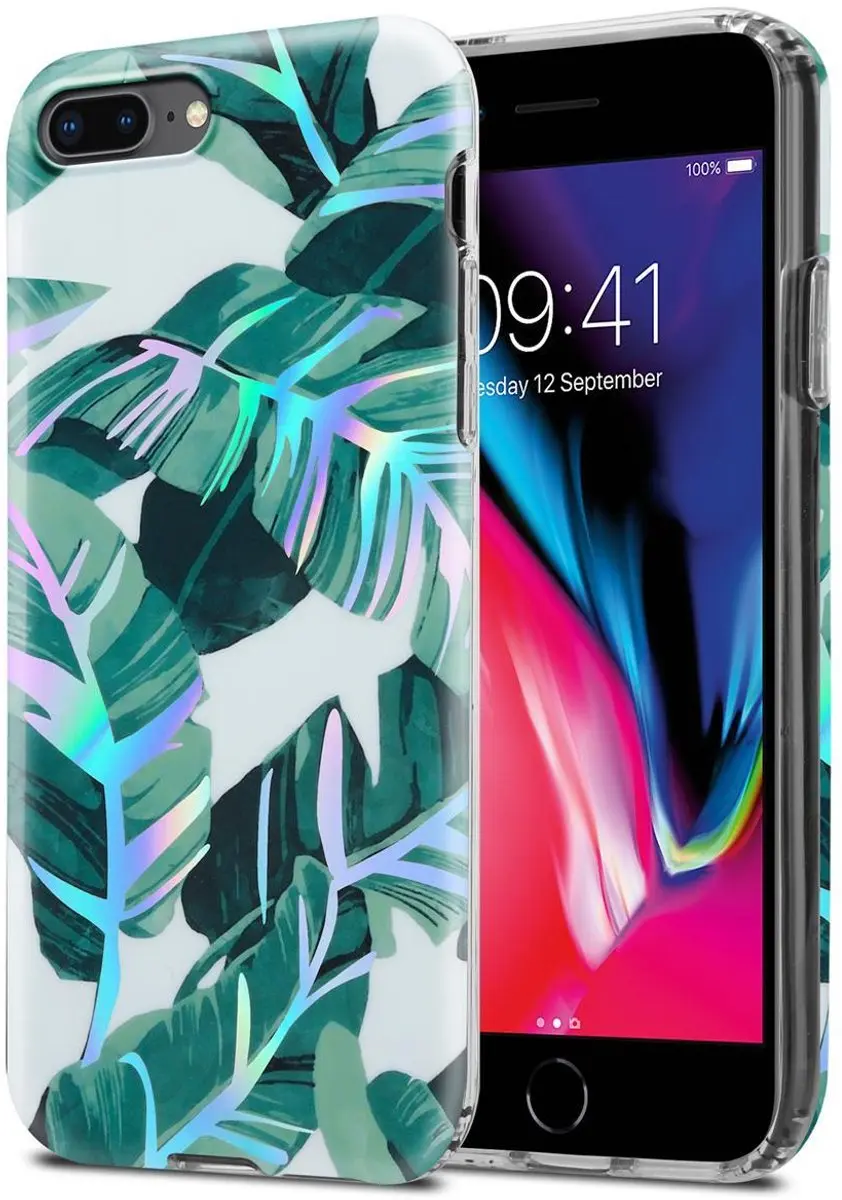 Cadorabo Hoesje geschikt voor Apple iPhone 7 PLUS / 7S PLUS / 8 PLUS in BANANEN