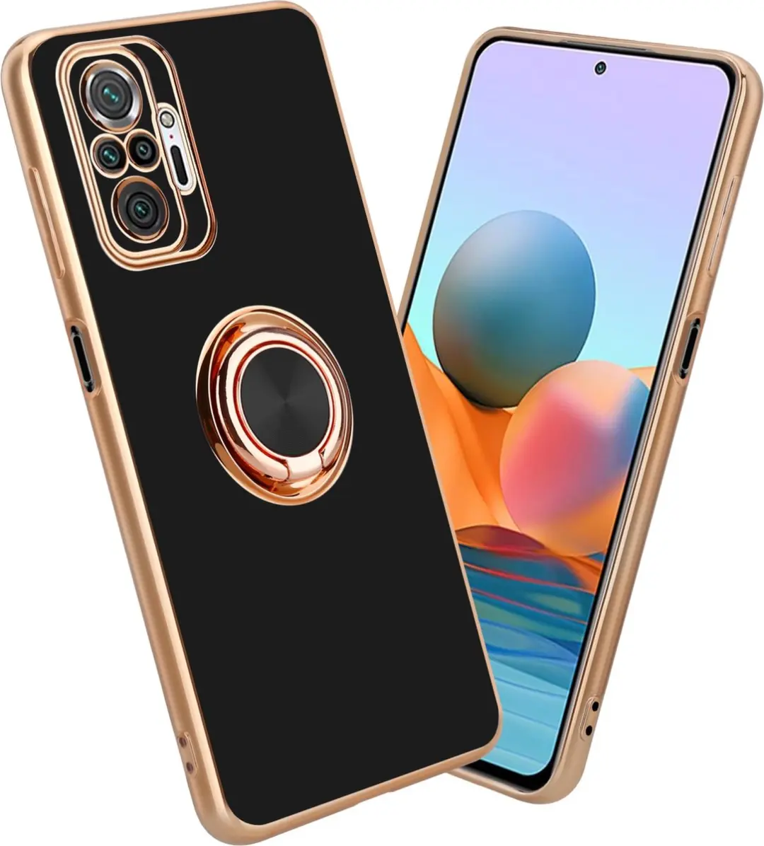 Cadorabo Hoesje geschikt voor Xiaomi RedMi NOTE 10 PRO in Glossy Zwart