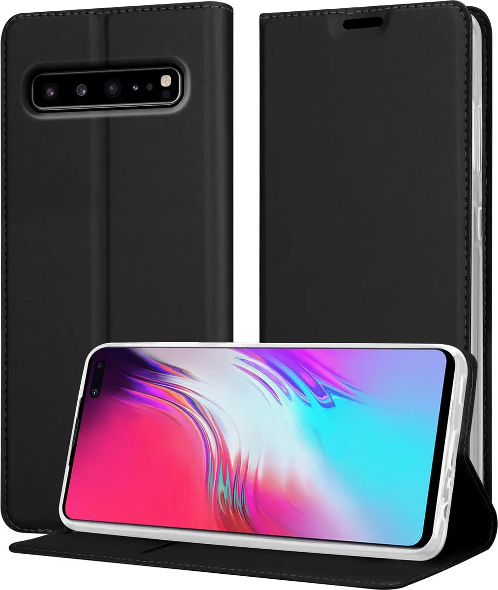 Cadorabo Hoesje geschikt voor Samsung Galaxy S10 5G in CLASSY ZWART