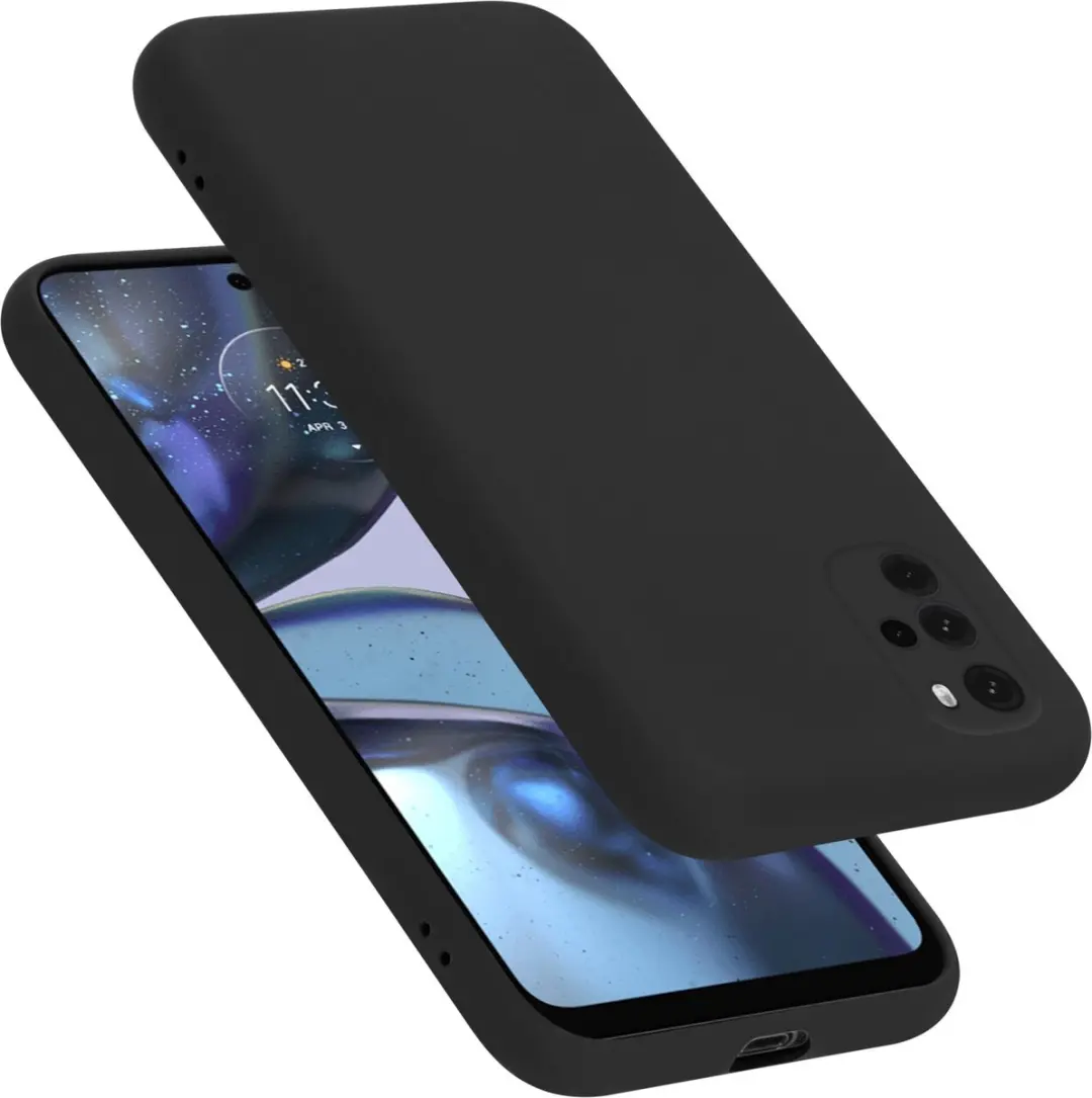 Cadorabo Hoesje geschikt voor Motorola MOTO G22 in LIQUID ZWART