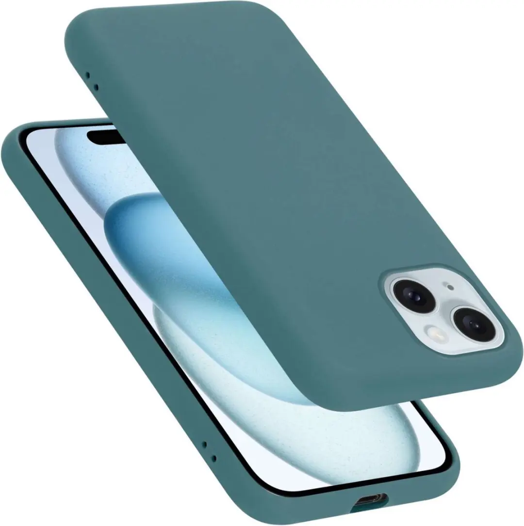 Cadorabo Hoesje geschikt voor Apple iPhone 15 PLUS in LIQUID GROEN
