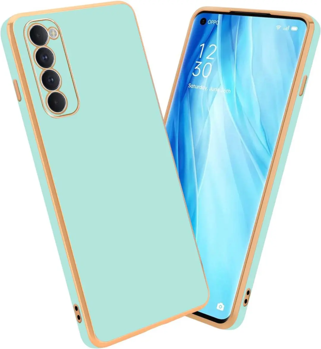 Cadorabo Hoesje geschikt voor Oppo Reno4 PRO in Glossy Mintgroen