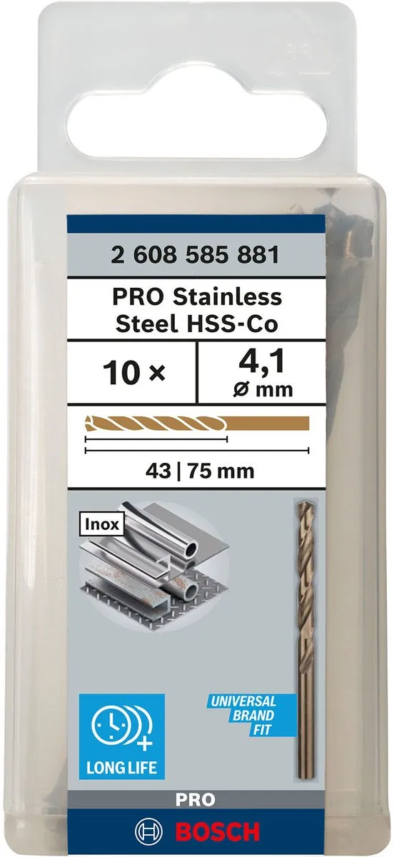 Bosch Professional ST. LINE HSS-CO Boor 4.1mm - 10 Stuks