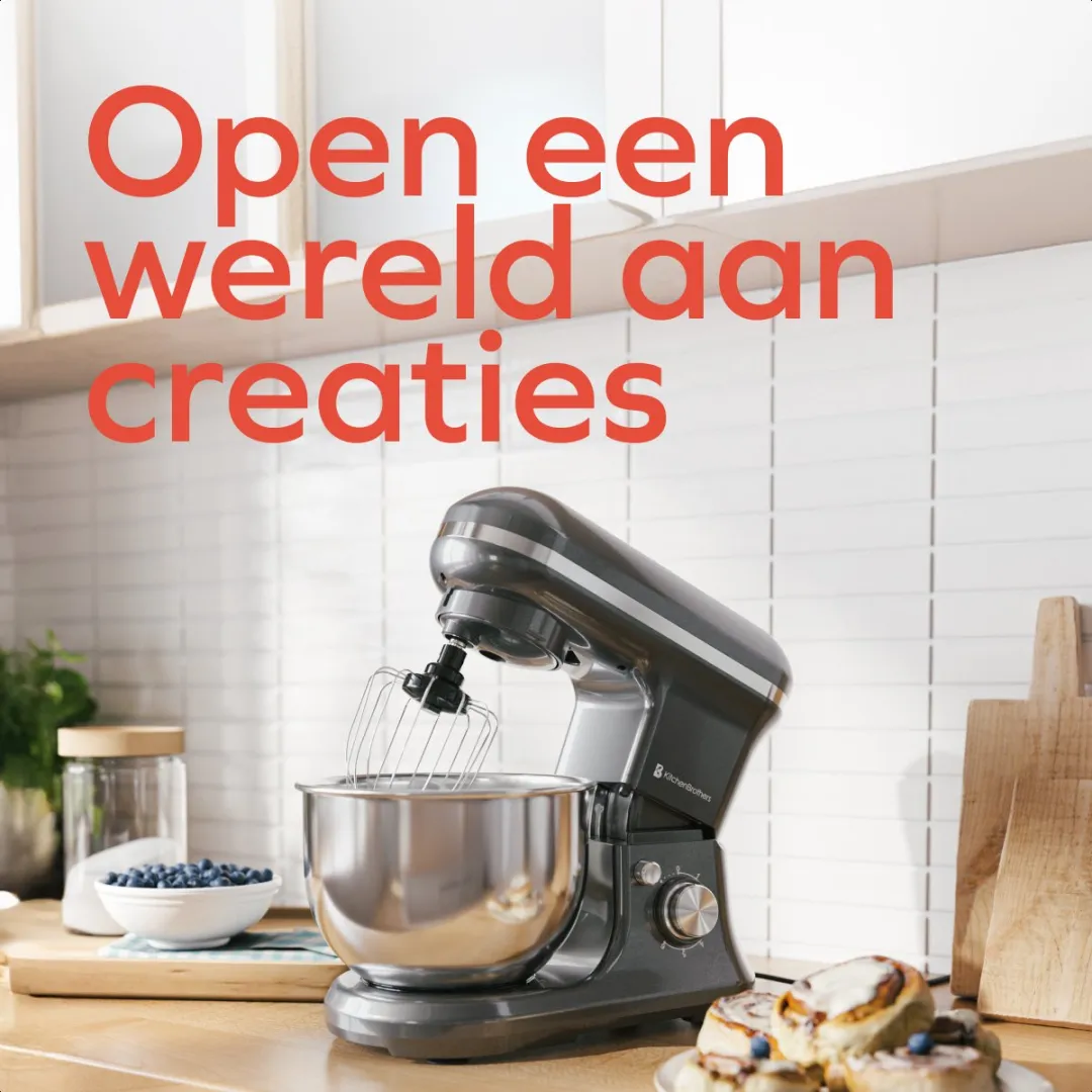 KitchenBrothers 1200W Keukenmachine 5L - Antraciet