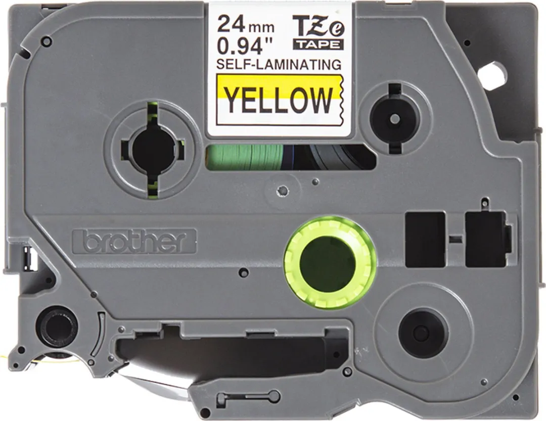Brother TZe TZESL651 Labeltape - Geel/Zwart - 24mm - 8m