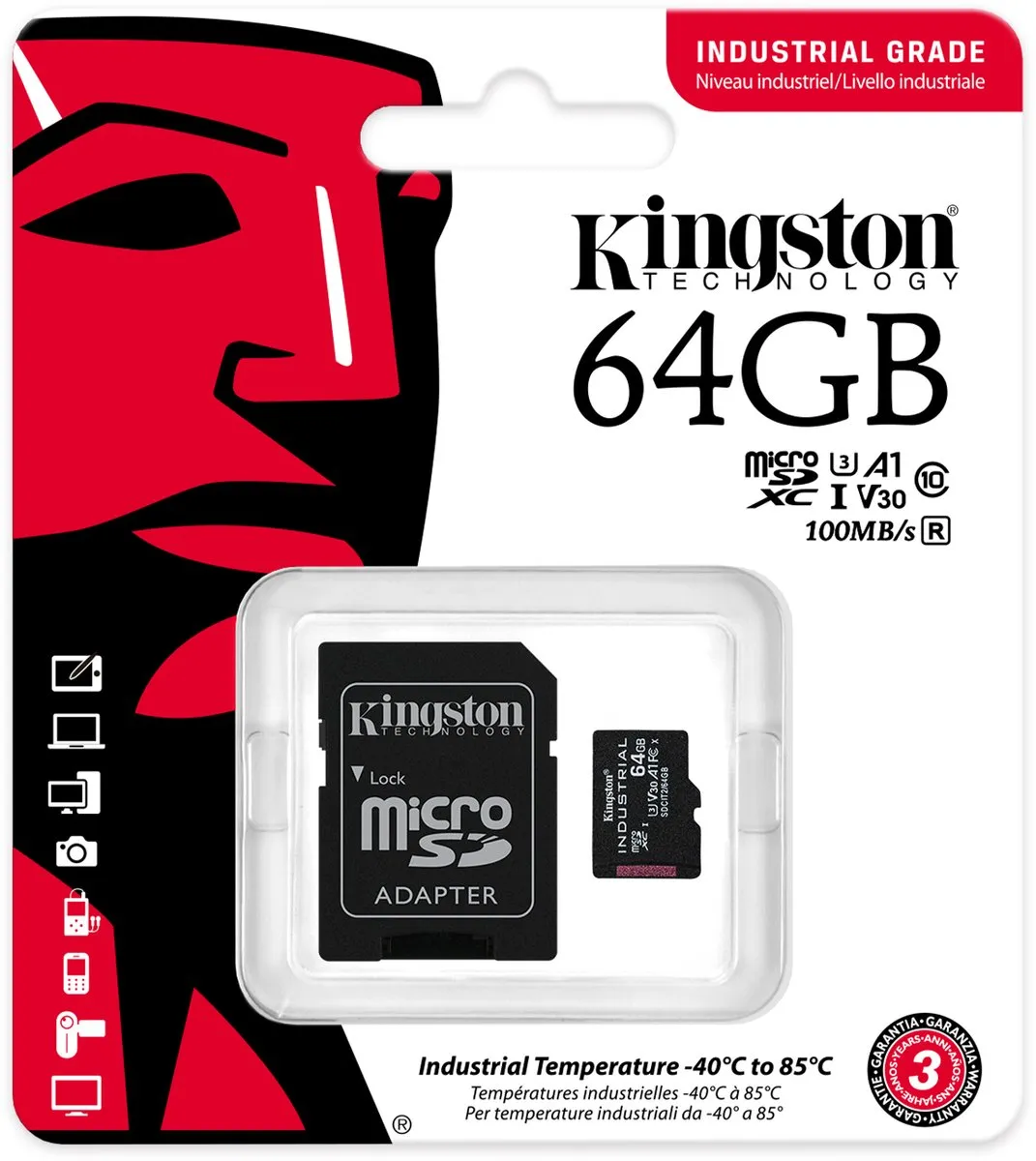 Kingston Industrial 64GB MicroSDXC UHS-I SDCIT2/64GB
