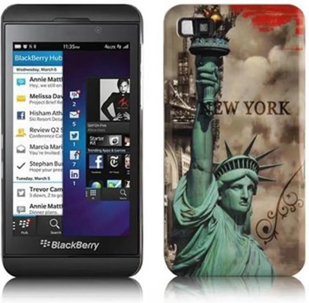 Cadorabo Hoesje geschikt voor Blackberry Z10 met NEW YORK