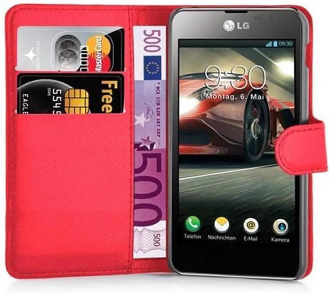 Cadorabo Hoesje geschikt voor LG OPTIMUS F5 / LUCID 2 in KARMIJN ROOD
