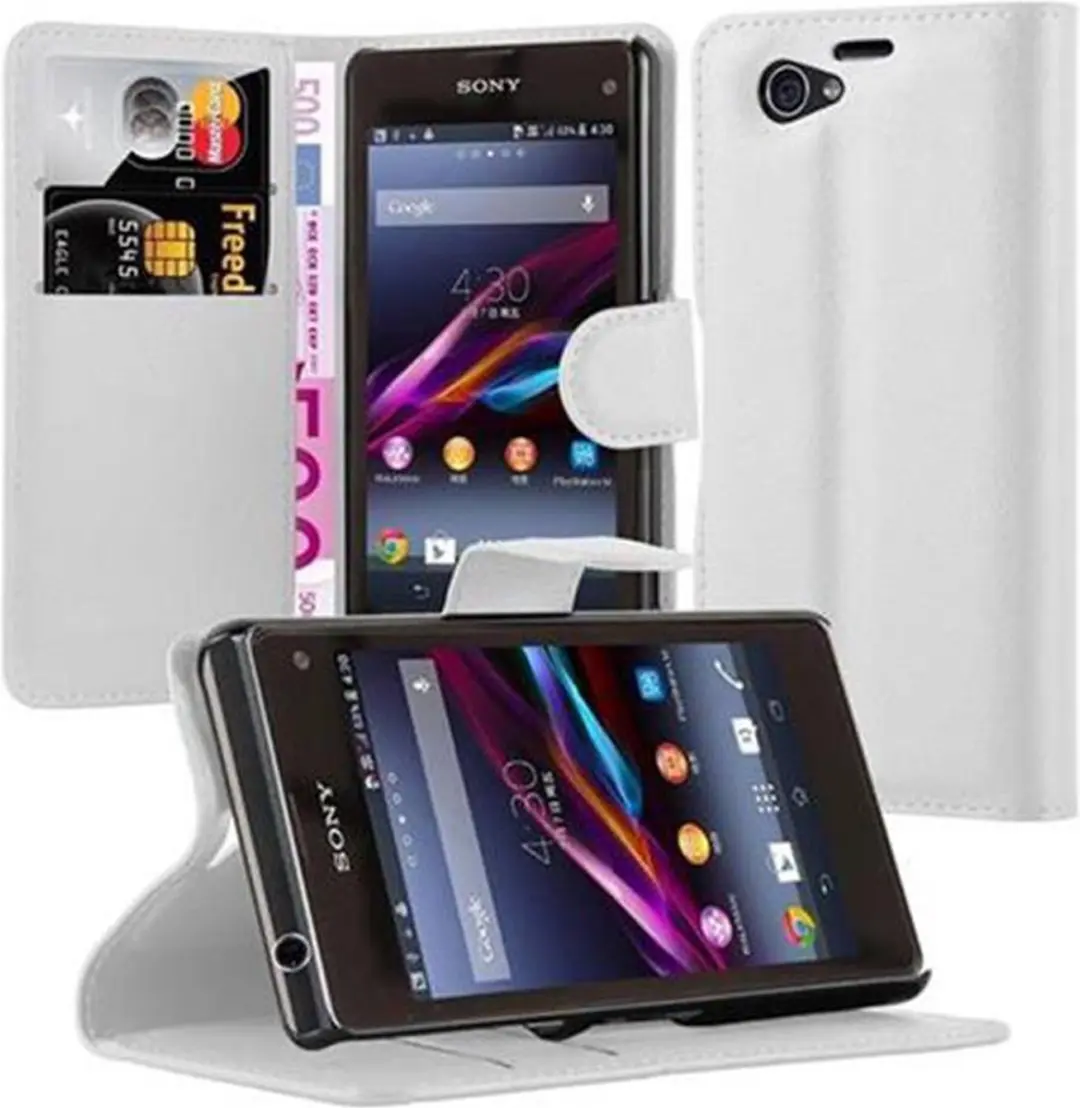 Cadorabo Hoesje geschikt voor Sony Xperia Z1 COMPACT in ARCTISCH WIT