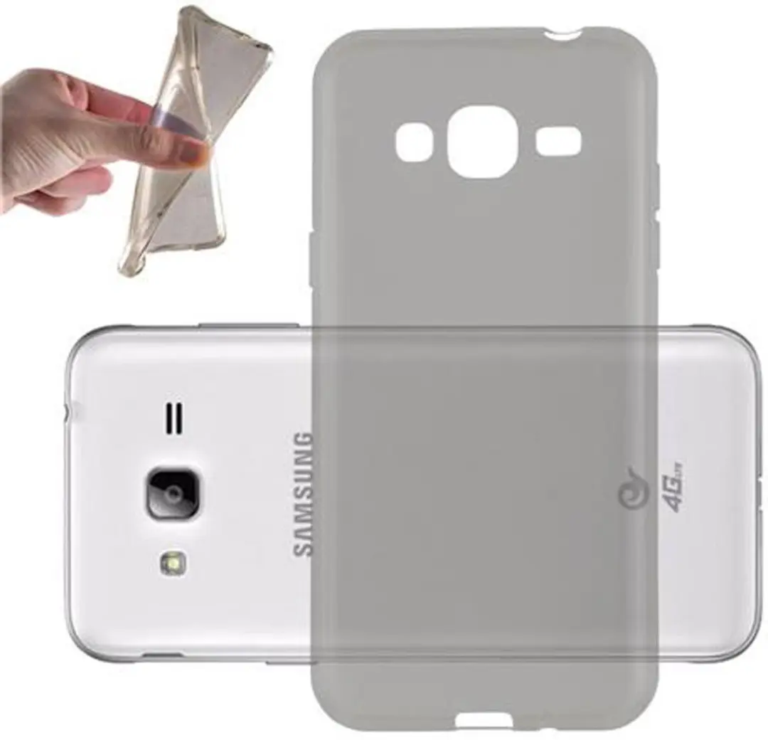 Cadorabo Hoesje geschikt voor Samsung Galaxy J3 2016 in TRANSPARANT ZWART