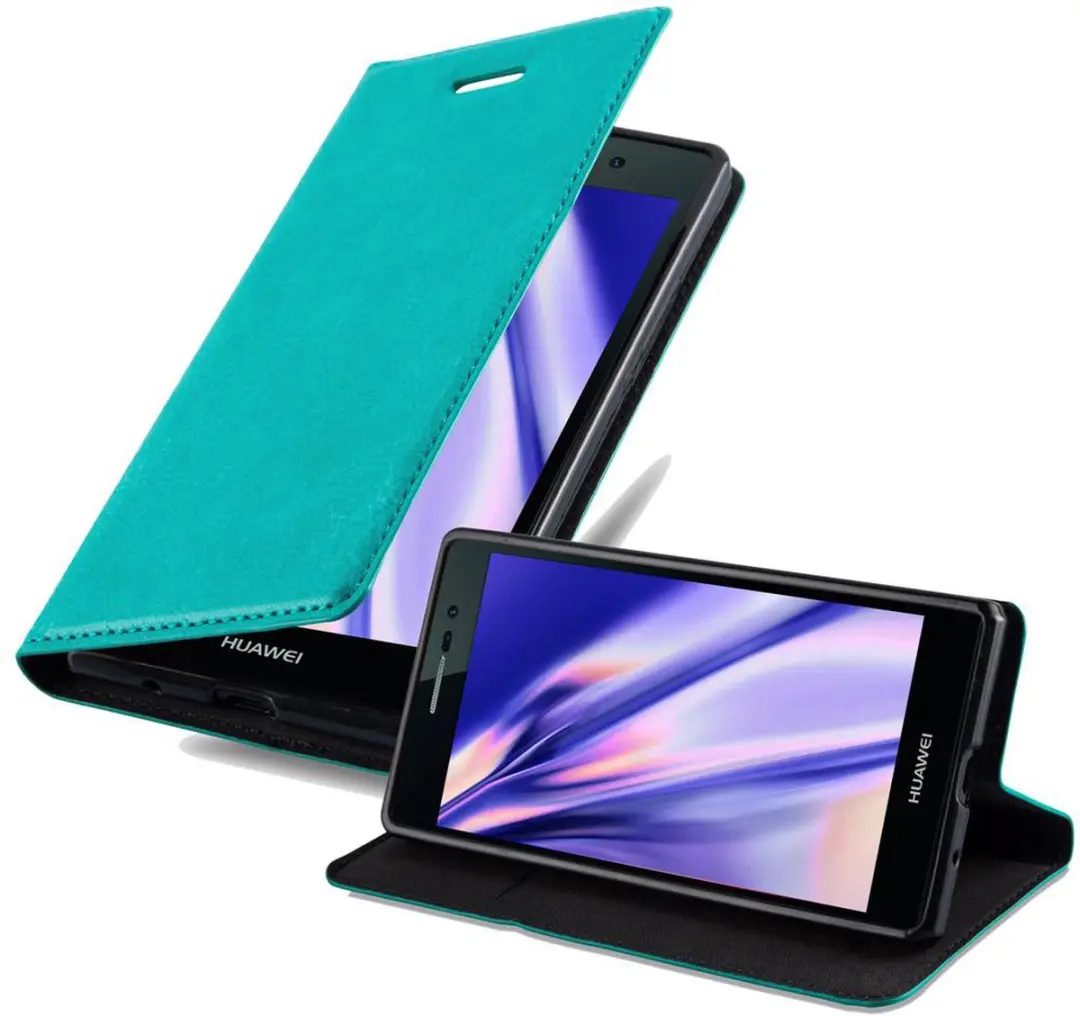 Cadorabo Hoesje geschikt voor Huawei ASCEND P7 in BENZINE TURKOOIS