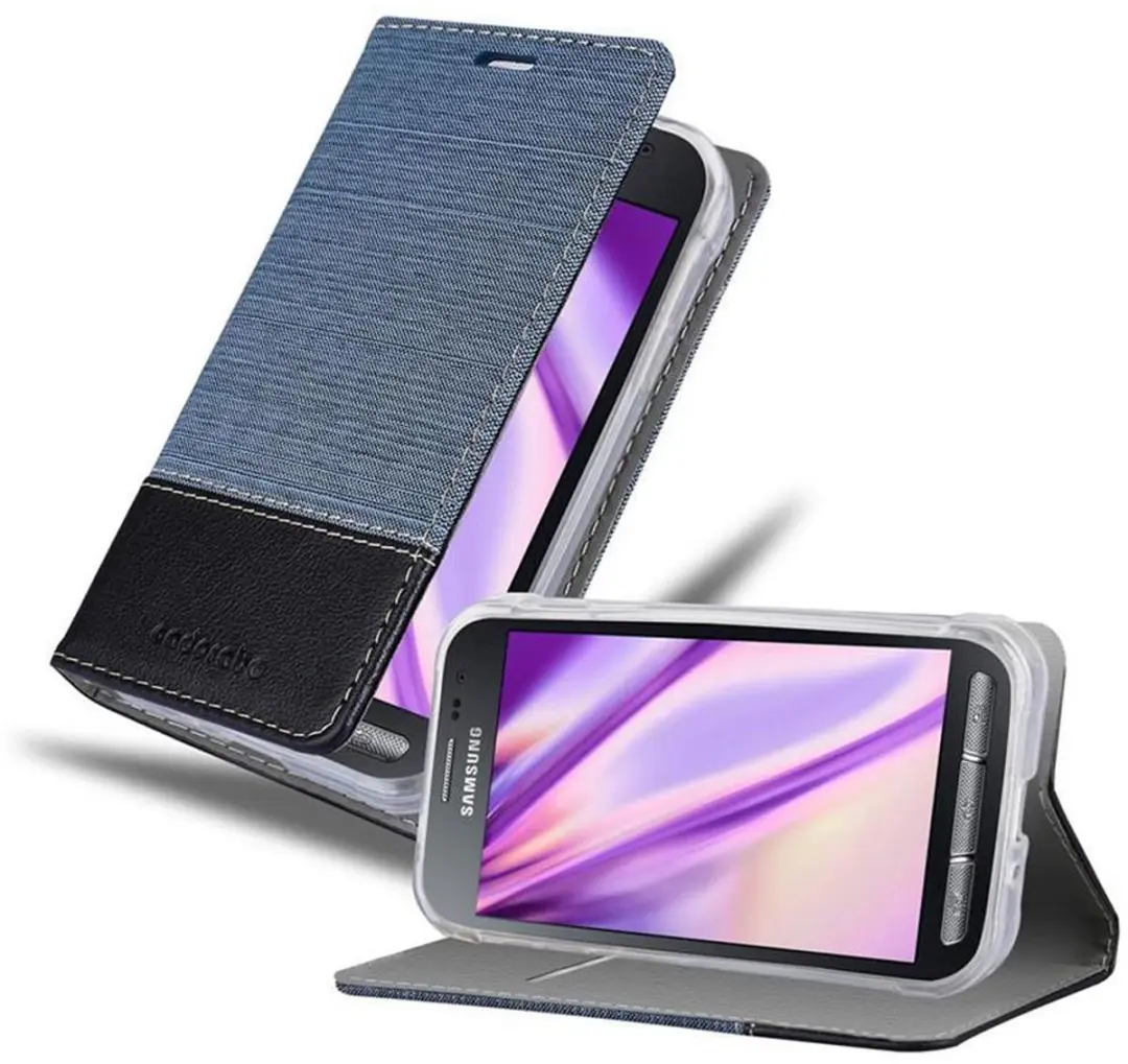 Cadorabo Hoesje geschikt voor Samsung Galaxy XCover 3 in DONKERBLAUW ZWART