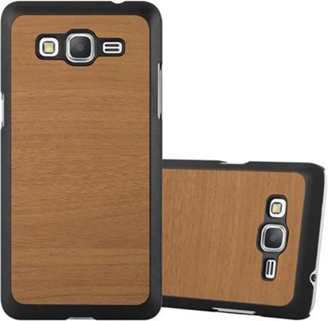 Cadorabo Hoesje geschikt voor Samsung Galaxy GRAND PRIME in WOODEN BRUIN