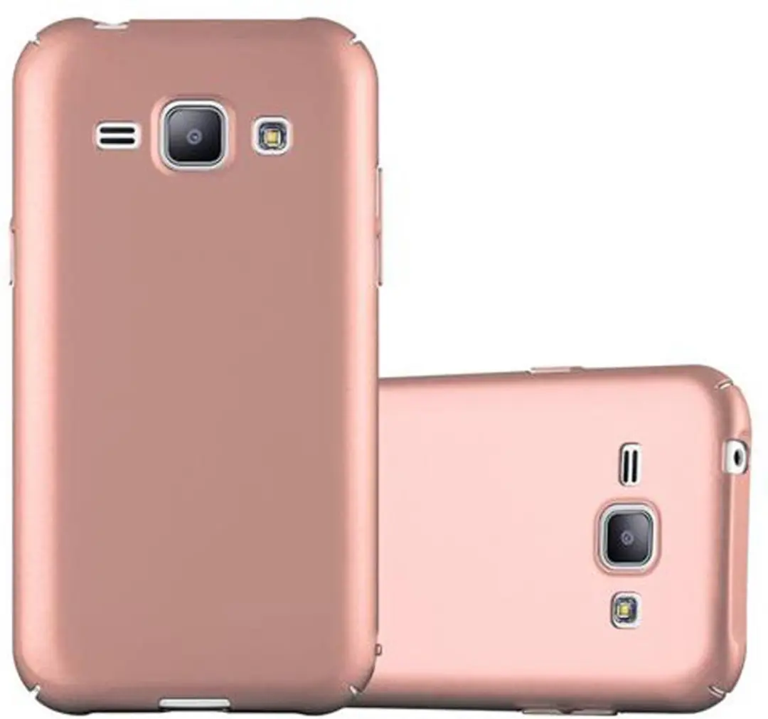 Cadorabo Hoesje geschikt voor Samsung Galaxy J1 2015 in METAAL ROSE GOUD