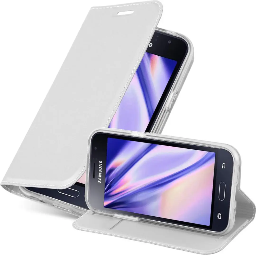 Cadorabo Hoesje geschikt voor Samsung Galaxy J1 2016 in CLASSY ZILVER