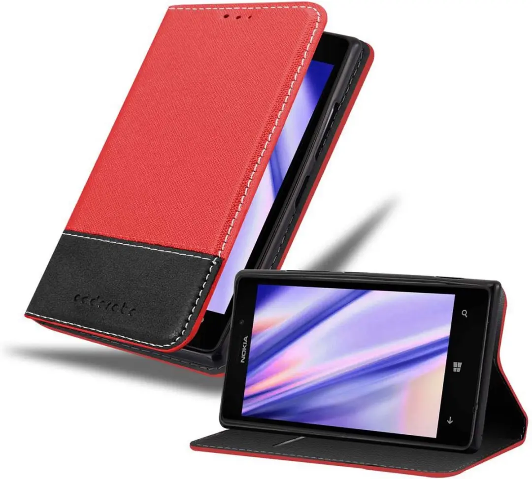 Cadorabo Hoesje geschikt voor Nokia Lumia 925 in ROOD ZWART