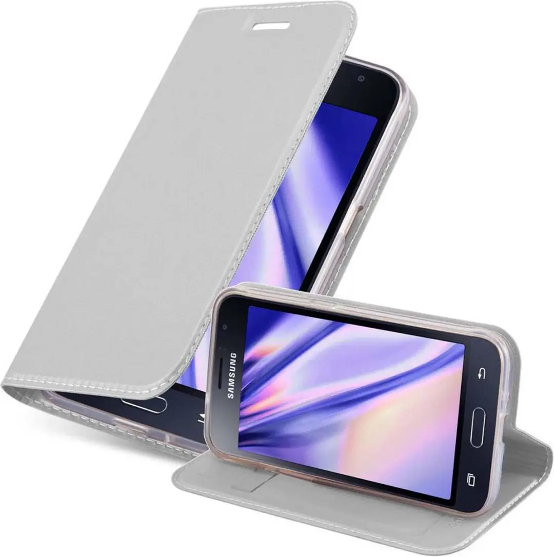 Cadorabo Hoesje geschikt voor Samsung Galaxy J1 2015 in CLASSY ZILVER