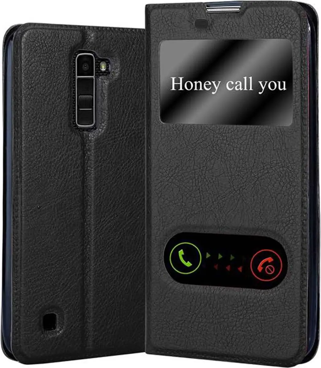 Cadorabo Hoesje geschikt voor LG K10 2016 in KOMEET ZWART