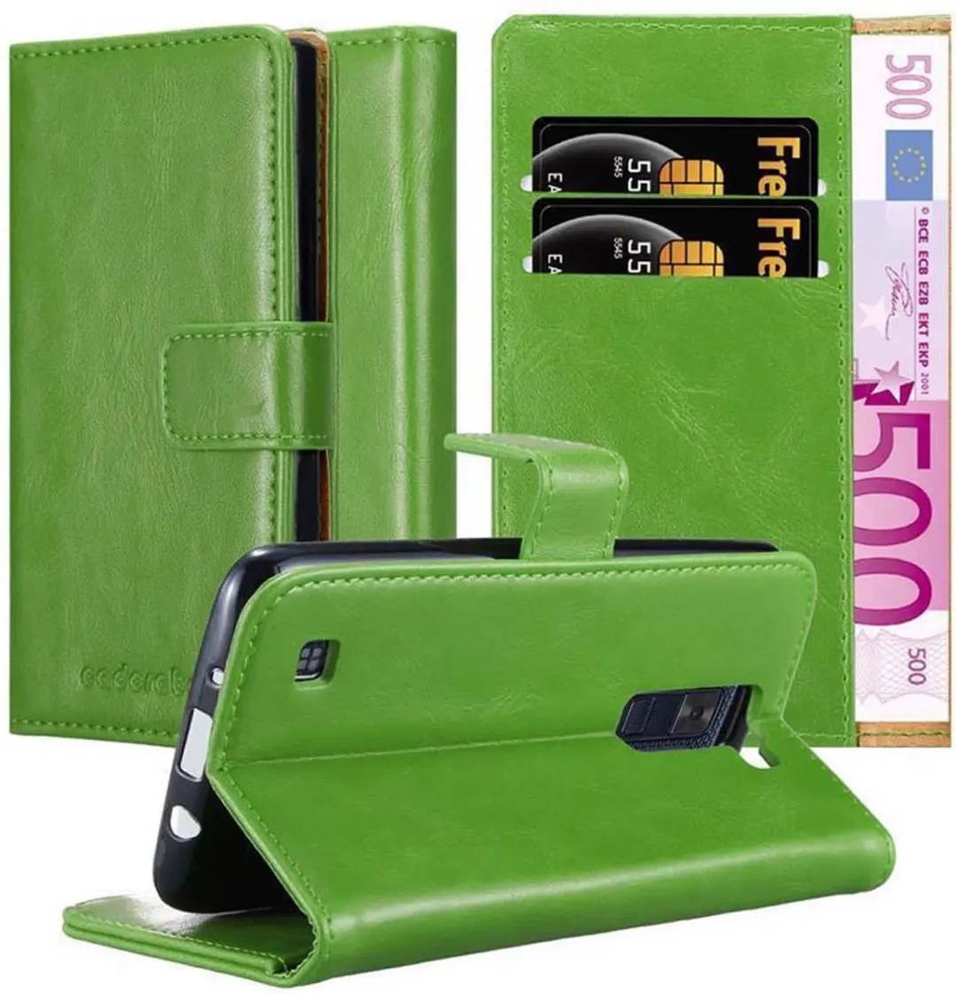 Cadorabo Hoesje geschikt voor LG K8 2016 in GRAS GROEN