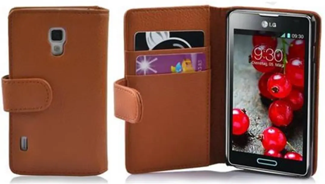 Cadorabo Hoesje geschikt voor LG OPTIMUS L7 II in COGNAC BRUIN