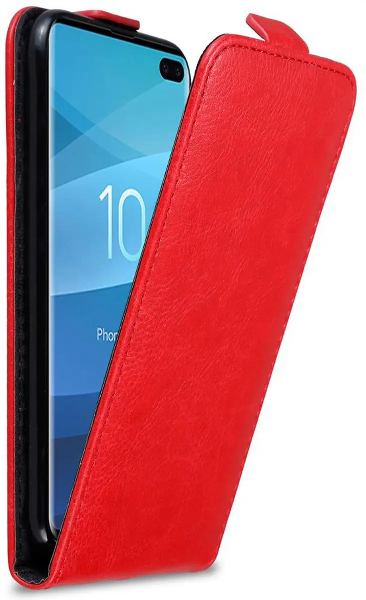 Cadorabo Hoesje geschikt voor Samsung Galaxy S10 PLUS in APPEL ROOD