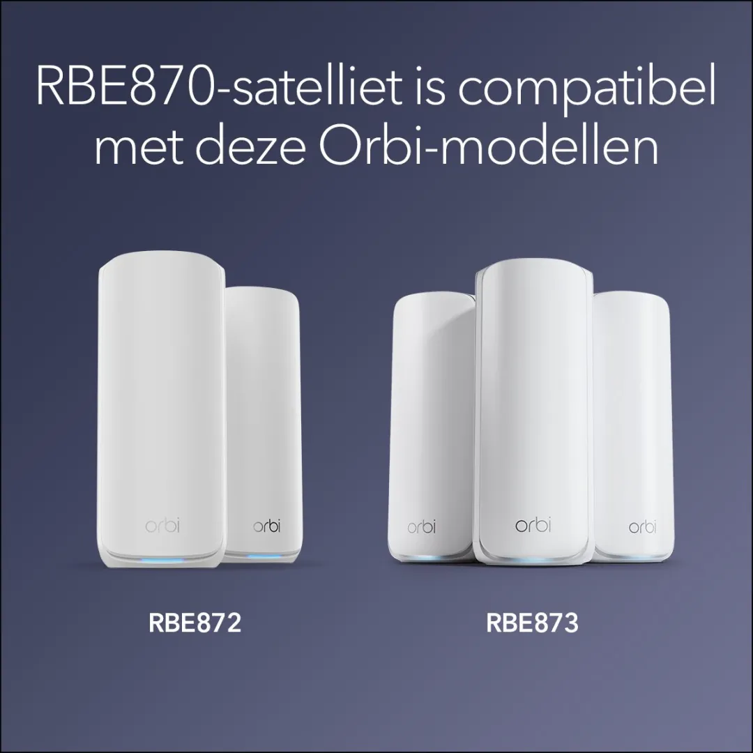 Netgear Orbi RBE870 Mesh WiFi 7 WiFi-versterker - 21Gbps Wit