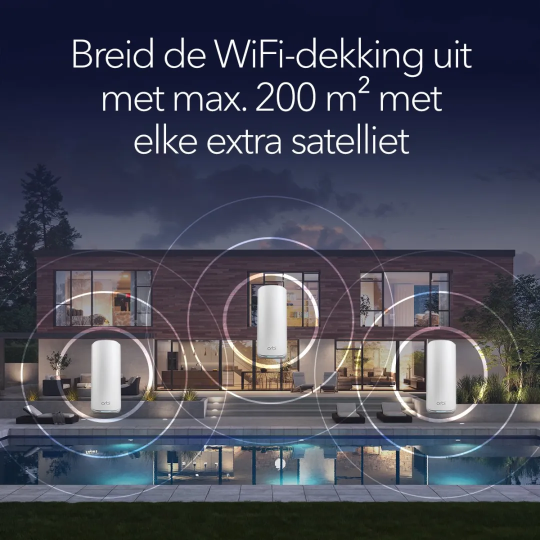 Netgear Orbi RBE870 Mesh WiFi 7 WiFi-versterker - 21Gbps Wit