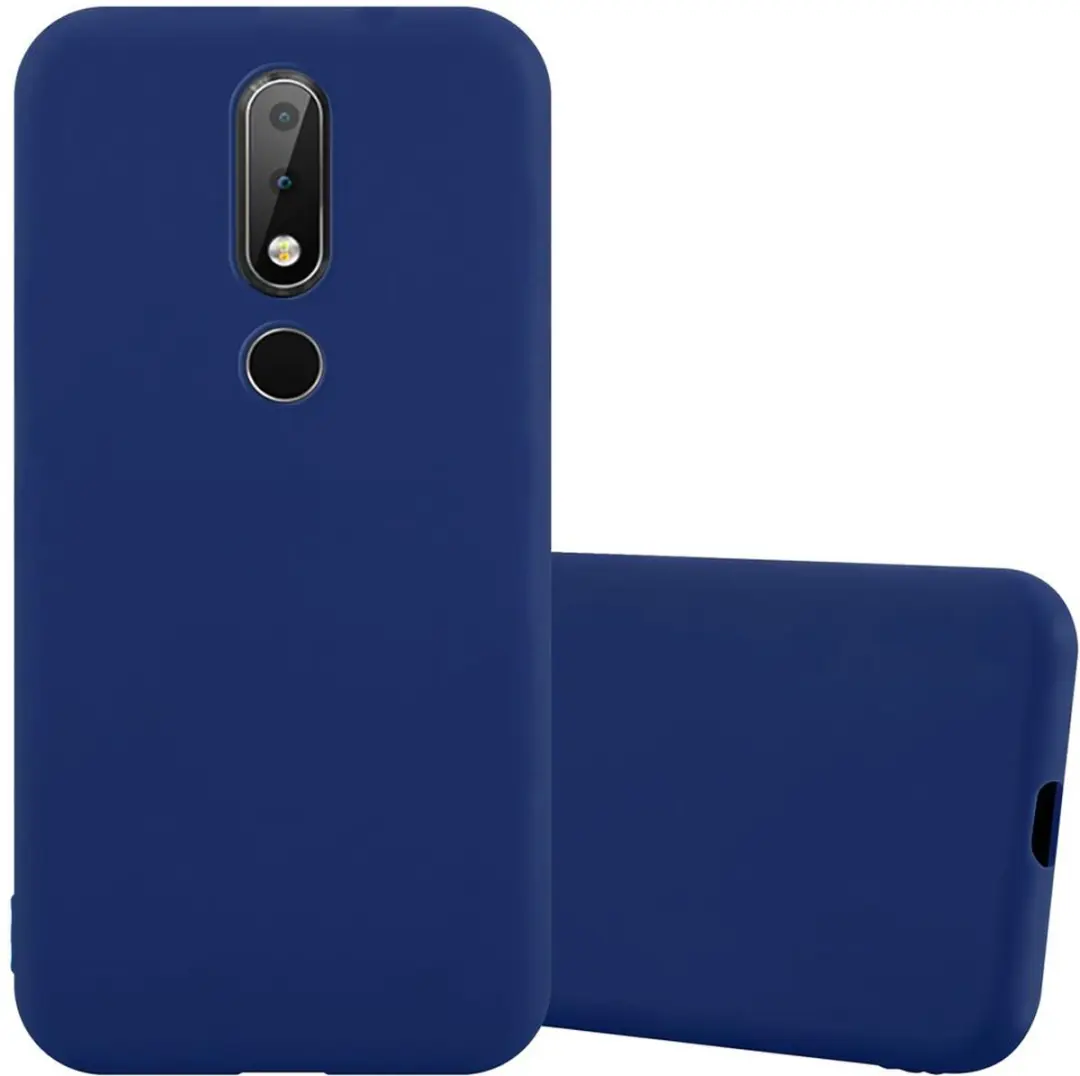 Cadorabo Hoesje geschikt voor Nokia 6.1 PLUS / X6 in CANDY DONKER BLAUW