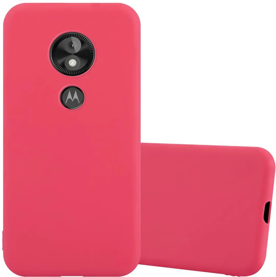 Cadorabo Hoesje geschikt voor Motorola MOTO E5 PLAY in CANDY ROOD