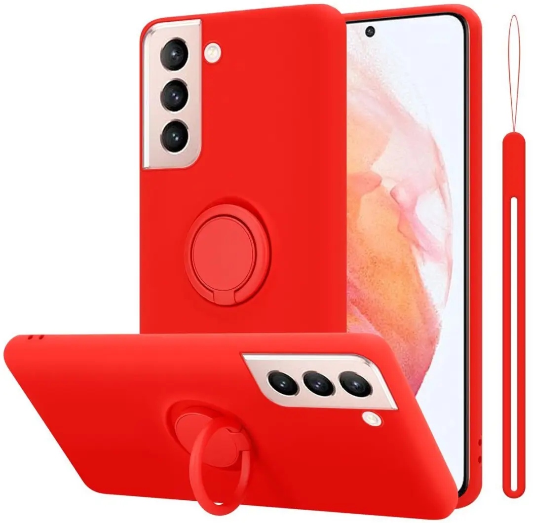 Cadorabo Hoesje geschikt voor Samsung Galaxy S21 5G in LIQUID ROOD