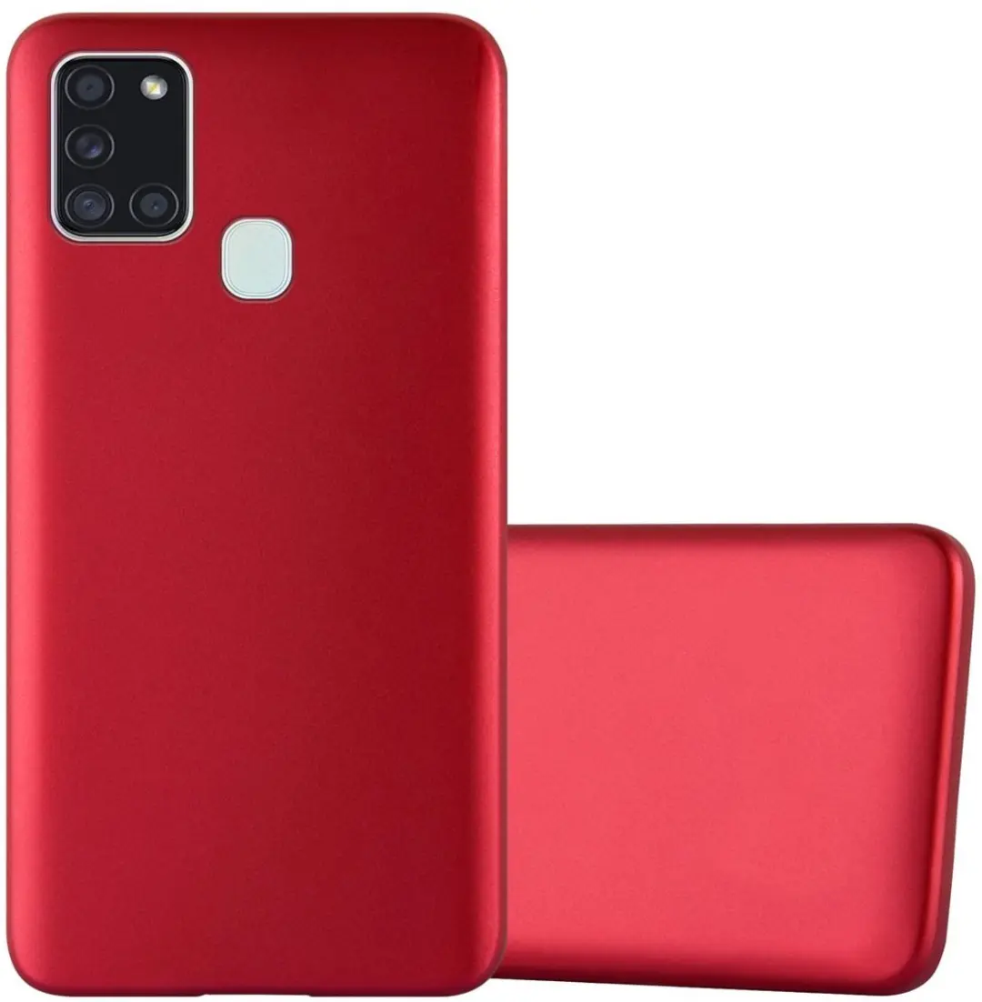 Cadorabo Hoesje geschikt voor Samsung Galaxy A21s in METALLIC ROOD