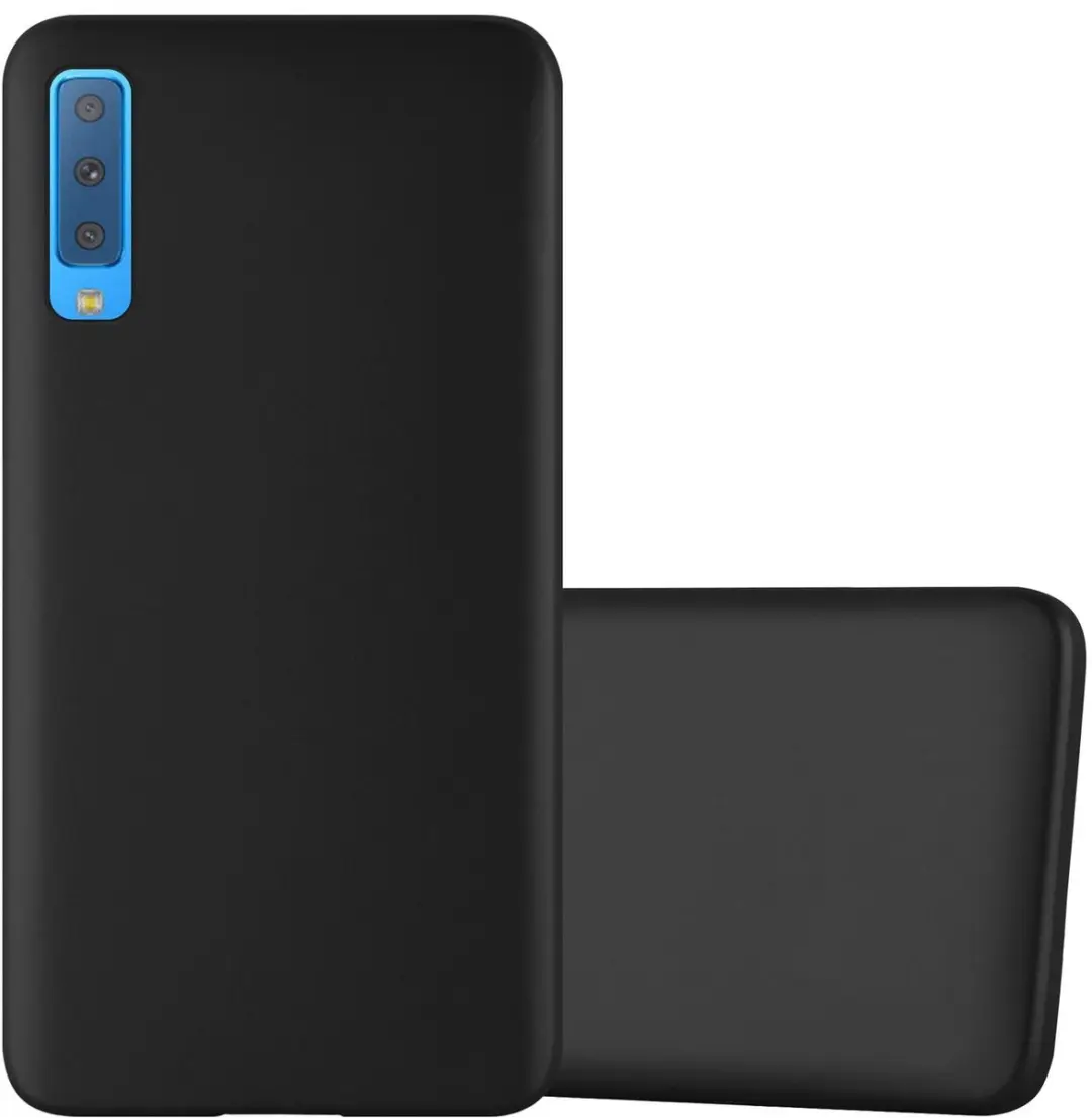 Cadorabo Hoesje geschikt voor Samsung Galaxy A7 2018 in METALLIC ZWART