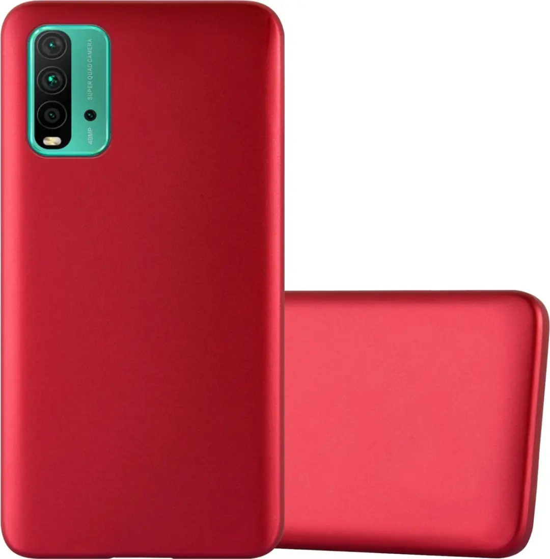 Cadorabo Hoesje geschikt voor Xiaomi RedMi 9T / POCO M3 in METALLIC ROOD