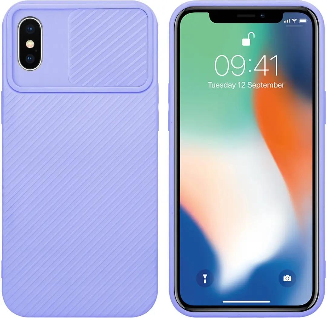 Cadorabo Hoesje geschikt voor Apple iPhone X / XS in Bonbon Paars