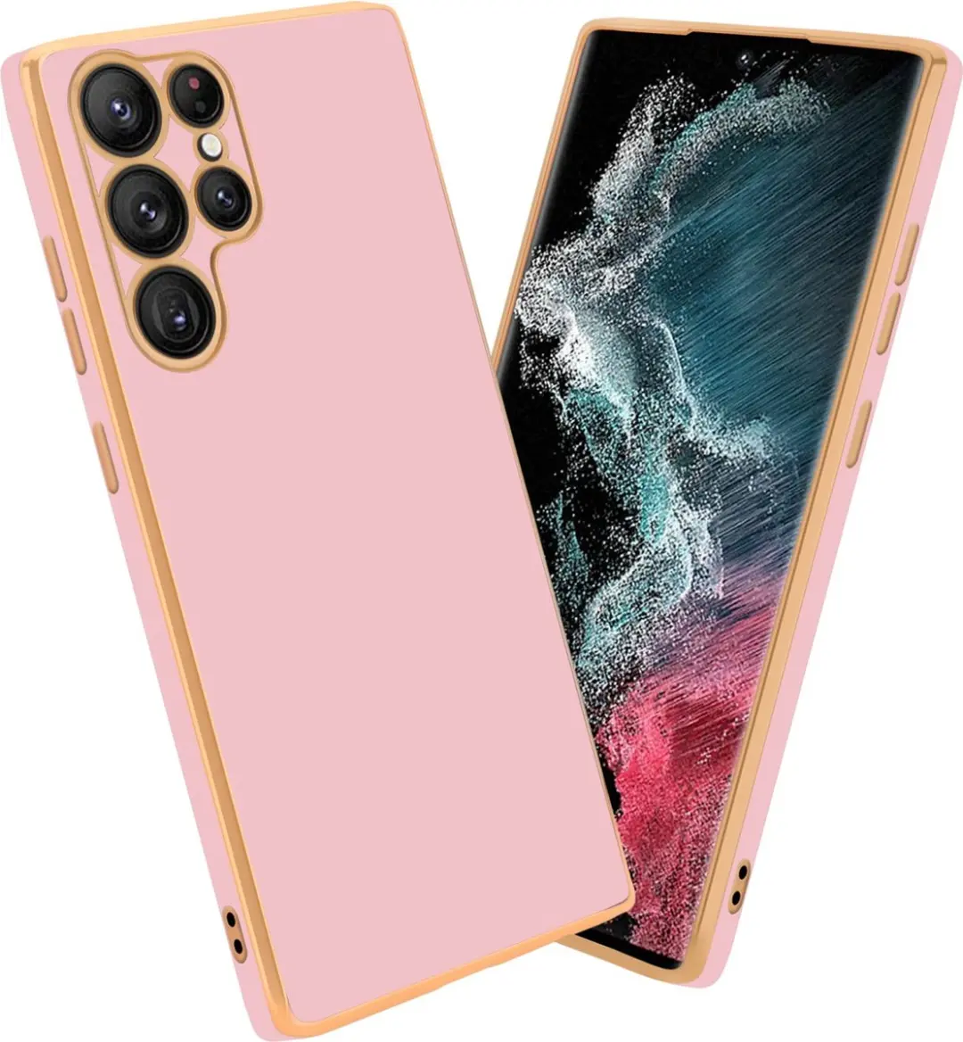 Cadorabo Hoesje geschikt voor Samsung Galaxy S22 ULTRA in Glossy Roze