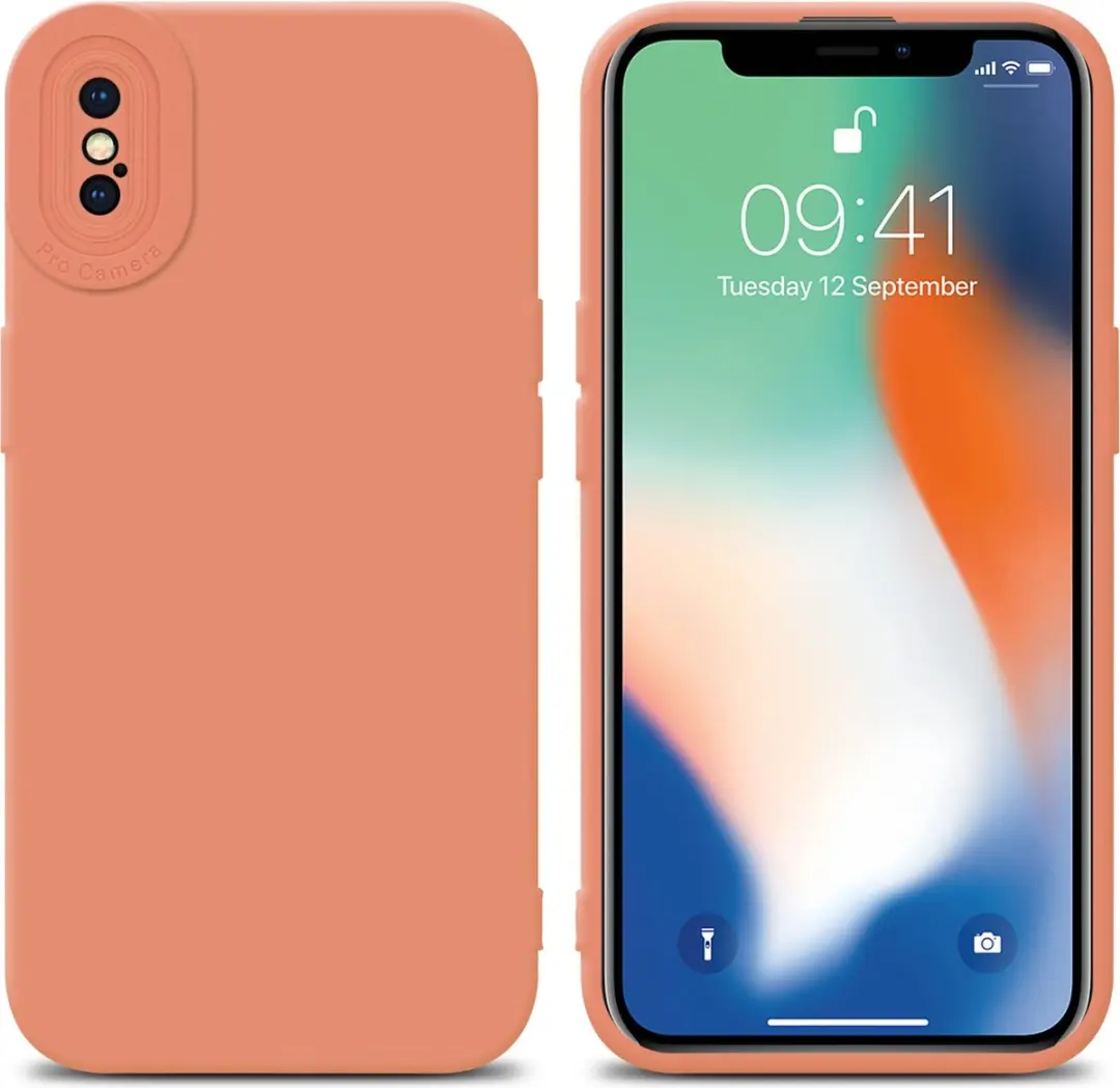 Cadorabo Hoesje geschikt voor Apple iPhone X / XS in FLUID LICHT ORANJE